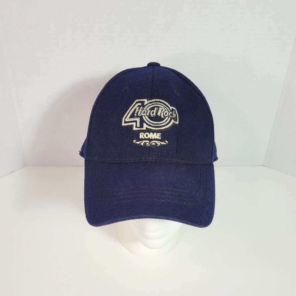 Hard Rock Hotel 40 Rome Hat Stretch Blue Hat Cap